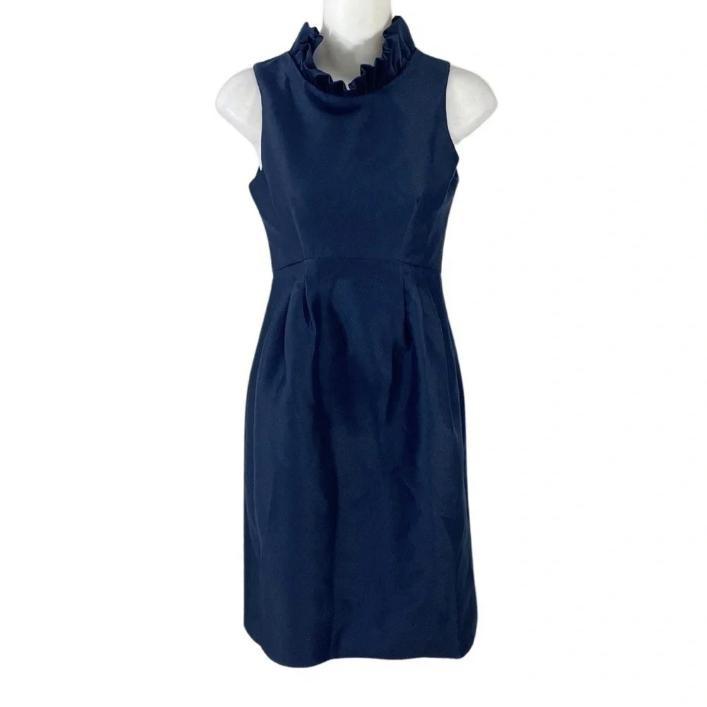 Camilyn Beth Navy Blue Go Go Dress Satin Formal Gold Button Dress 0 FF9 - Picture 3 of 15